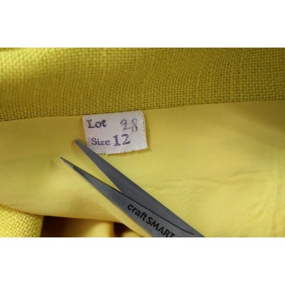 Vintage 50s Bonwit Teller Yellow Tweed Shift Dress with Matching Jacket Size S - Picture 9 of 9